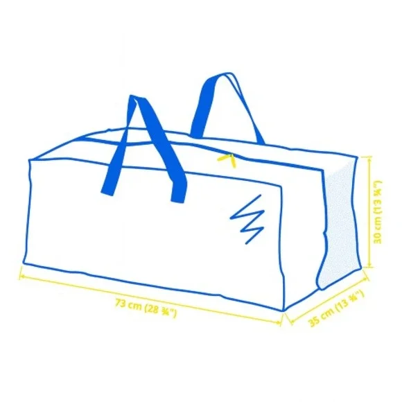 IKEA FRAKTA Blue Storage Bag – 20 Gallon, Reusable with Zipper & Dual Handles - Picture 6 of 10